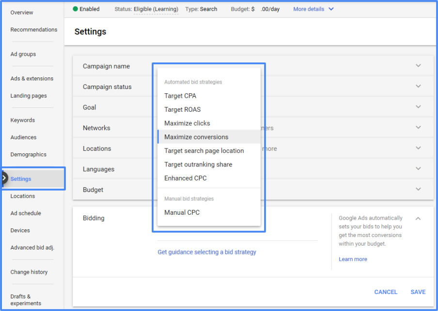 Bidding Strategies - Google Ads