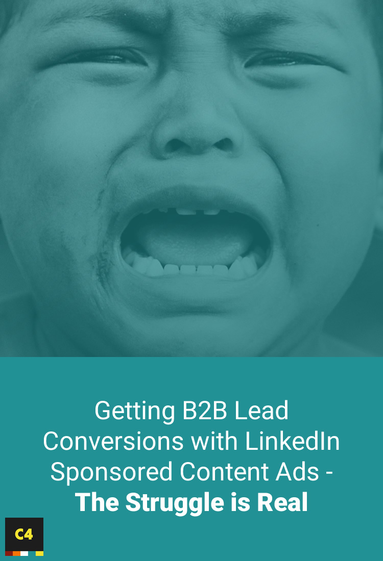 Getting B2B Lead Conversions with LinkedIn Sponsored Content Ads - The Struggle is Real - Pinterest