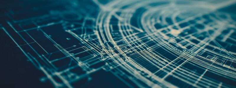 Blueprint schematic representing content structure for AI search optimization